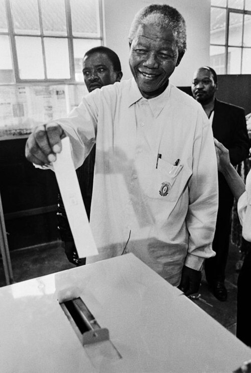 April 26 - Nelson Mandela Voting in 1994 Electioni