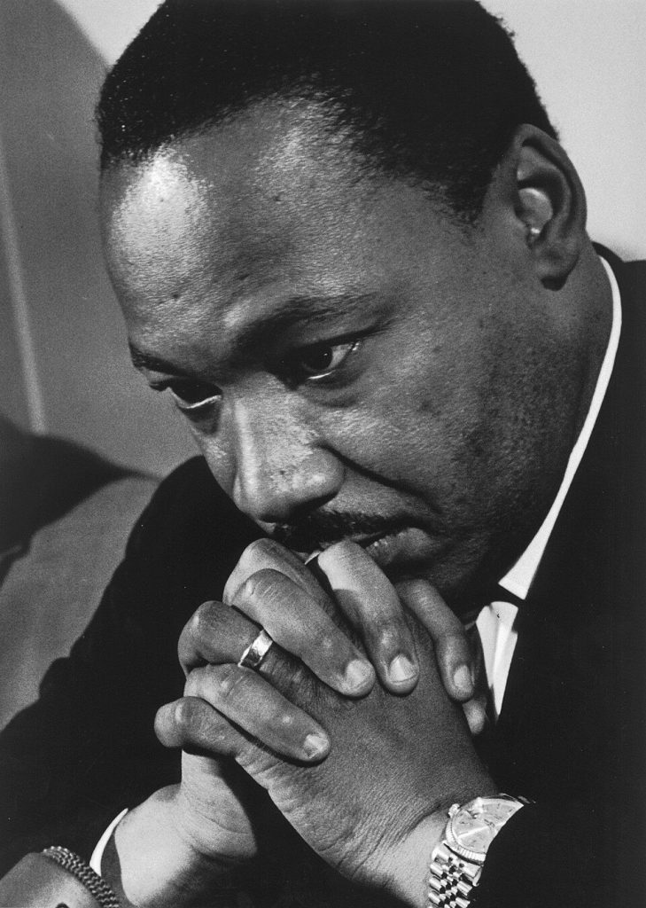 April 4 - Rev. Martin Luther King before giving a speech